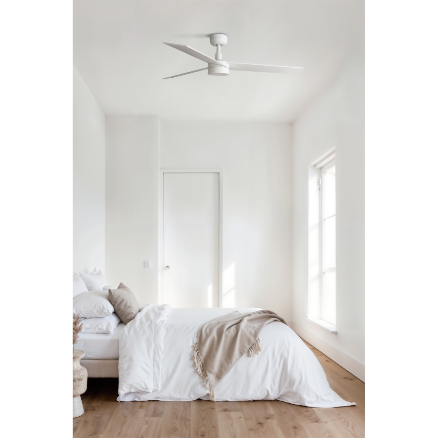 FARO 34297WT-1TW - LED prigušiva plafonski ventilator RUDDER L LED/18W/230V 2700/4350/6000K bela, prečnik 132 cm, Wi-Fi Tuya + daljinski upravljač