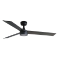 FARO 34298WT1S - LED stropni ventilator RUDDER L sa prigušivačem LED/18W/230V 2700/3000/4000K prečnik 132 cm braon/crna Wi-Fi Tuya + daljinski upravljač