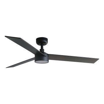 FARO 34298WT1S - LED stropni ventilator RUDDER L sa prigušivačem LED/18W/230V 2700/3000/4000K prečnik 132 cm braon/crna Wi-Fi Tuya + daljinski upravljač