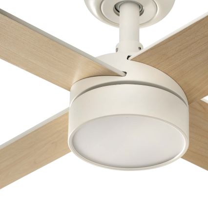 FARO 34355-1TW - LED prigušiva plafonski ventilator RUDDER L LED/20W/230V bela/bež prečnik 132 cm + daljinski upravljač