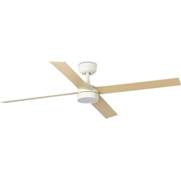 FARO 34355WT-1TW - LED prigušiva plafonski ventilator RUDDER L LED/18W/230V 2700/3000/4000K bela/bež prečnik 132 cm Wi-Fi Tuya + daljinski upravljač
