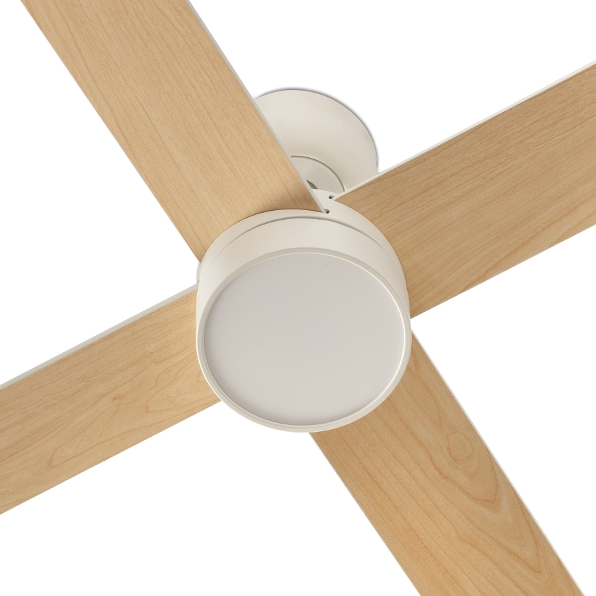 FARO 34355WT-1TW - LED prigušiva plafonski ventilator RUDDER L LED/18W/230V 2700/3000/4000K bela/bež prečnik 132 cm Wi-Fi Tuya + daljinski upravljač
