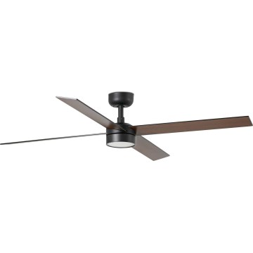 FARO 34356WT-1TW - LED prigušiva plafonski ventilator RUDDER L LED/18W/230V 2700/4350/6000K braon/crna prečnik 132 cm Wi-Fi Tuya + daljinski upravljač