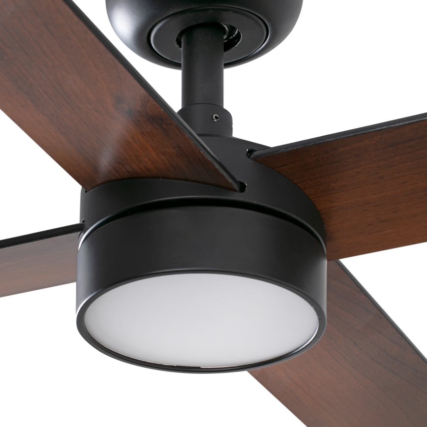 FARO 34356WT-1TW - LED prigušiva plafonski ventilator RUDDER L LED/18W/230V 2700/4350/6000K braon/crna prečnik 132 cm Wi-Fi Tuya + daljinski upravljač