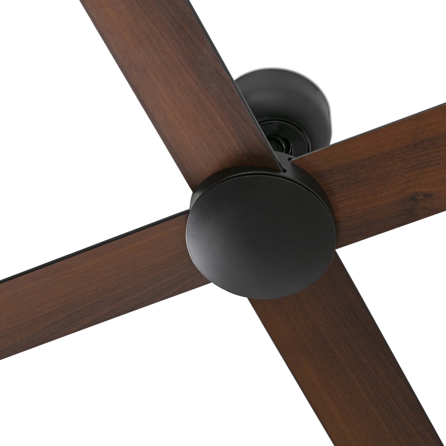 FARO 34356WT - Plafonski ventilator RUDDER L braon/crna Ø 132 cm Wi-Fi Tuya + daljinski upravljač