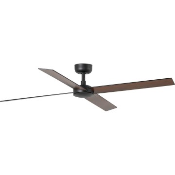 FARO 34356WT - Plafonski ventilator RUDDER L braon/crna Ø 132 cm Wi-Fi Tuya + daljinski upravljač