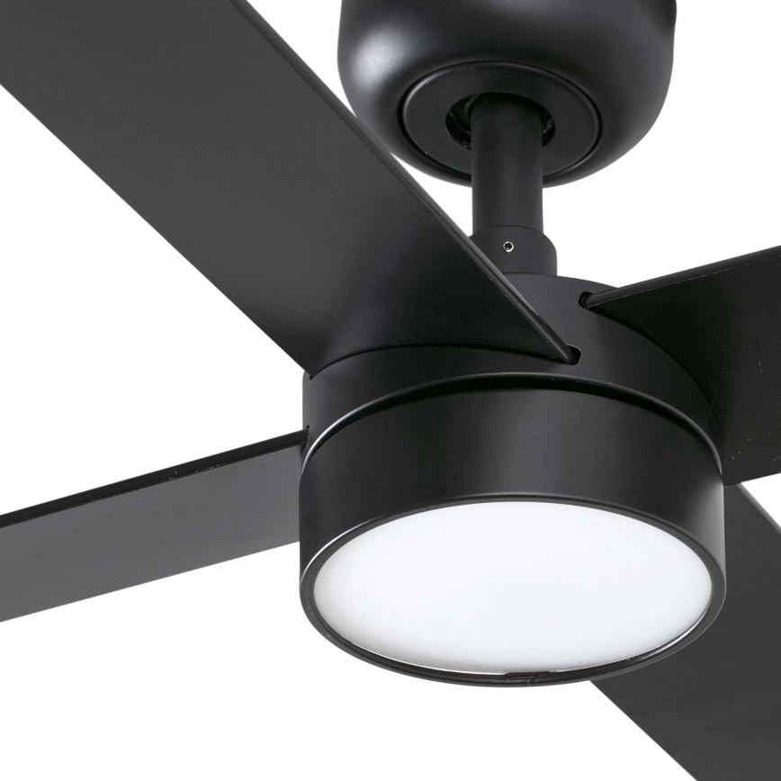 FARO 34356WT1S - LED prigušiva stropni ventilator RUDDER L LED/18W/230V 2700/3000/4000K ø 132 cm braon/crna Wi‑Fi Tuya + daljinski upravljač