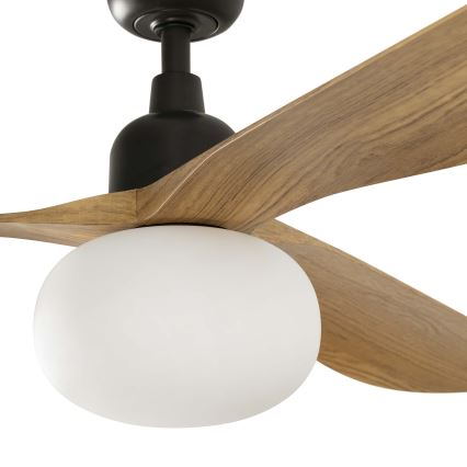 FARO 34360WT-11L - Plafonski ventilator OUTWOOD L 1xE27/15W/230V braon/crna prečnika 150 cm Wi-Fi Tuya IP44 + daljinski upravljač