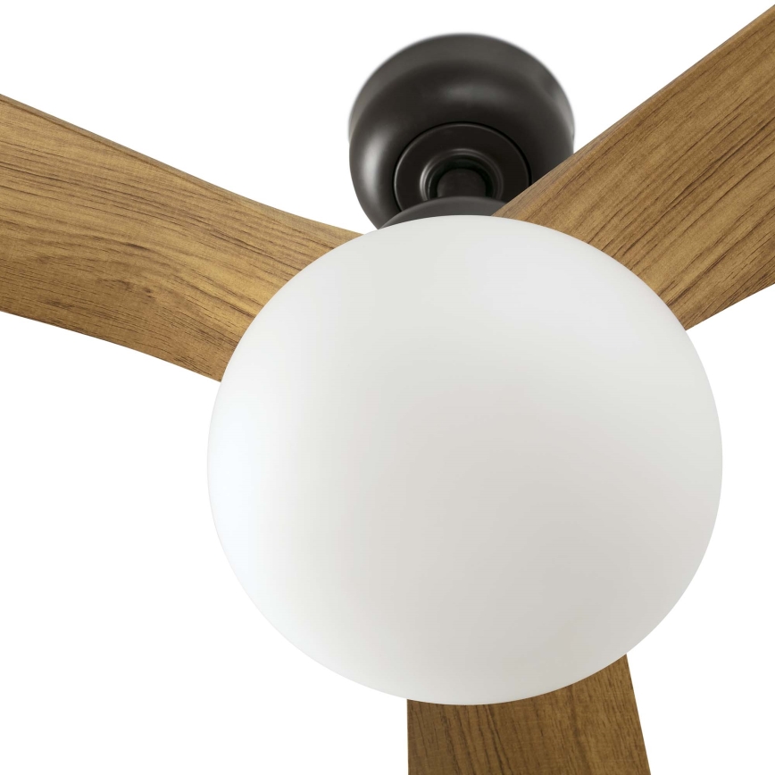 FARO 34360WT-11L - Plafonski ventilator OUTWOOD L 1xE27/15W/230V braon/crna prečnika 150 cm Wi-Fi Tuya IP44 + daljinski upravljač