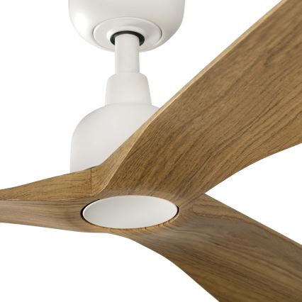 FARO 34361WT - Plafonski ventilator OUTWOOD L, braon/bela, prečnika 150 cm, Wi‑Fi (Tuya), IP44, sa daljinskim upravljačem