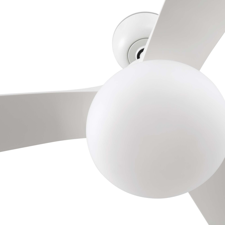 FARO 34363WT-11L - Plafonski ventilator OUTWOOD L 1xE27/15W/230V, beo, prečnik 150 cm, Wi-Fi Tuya, IP44 + daljinski upravljač