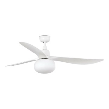 FARO 34363WT-11L - Plafonski ventilator OUTWOOD L 1xE27/15W/230V, beo, prečnik 150 cm, Wi-Fi Tuya, IP44 + daljinski upravljač