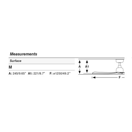 FARO 34370WT - Plafonski ventilator MARINE M prečnika 125 cm, braon/beo, IP44, Wi-Fi Tuya + daljinski upravljač