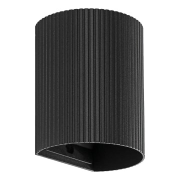 FARO 40527 - Zidno svetlo SOLE 1xGU10/8W/230V crno rebrasto okruglo