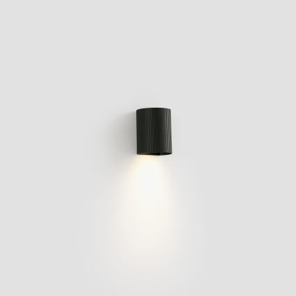 FARO 40527 - Zidno svetlo SOLE 1xGU10/8W/230V crno rebrasto okruglo