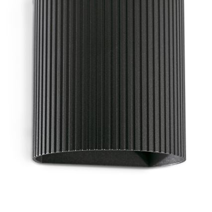 FARO 40527 - Zidno svetlo SOLE 1xGU10/8W/230V crno rebrasto okruglo