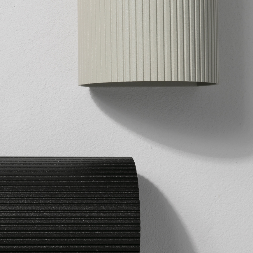 FARO 40528 - Zidno svetlo SOLE 1xGU10/8W/230V sivo, rebrasto, okruglo