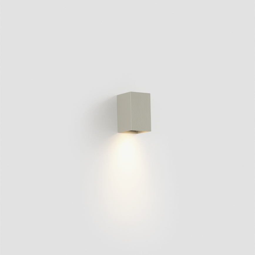 FARO 40536 - Zidna svetiljka SOLE 1xGU10/8W/230V, siva, rebrasta, uglasta