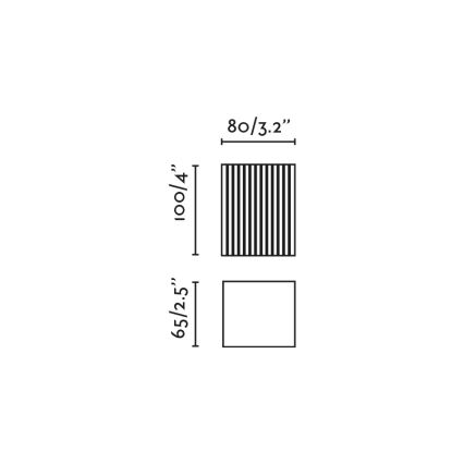 FARO 40536 - Zidna svetiljka SOLE 1xGU10/8W/230V, siva, rebrasta, uglasta