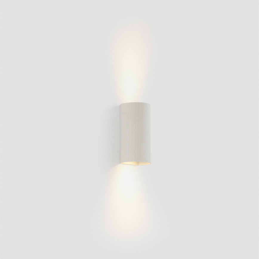 FARO 40542 - Zidno svetlo SOLE 2xGU10/8W/230V belo rebrasto okruglo