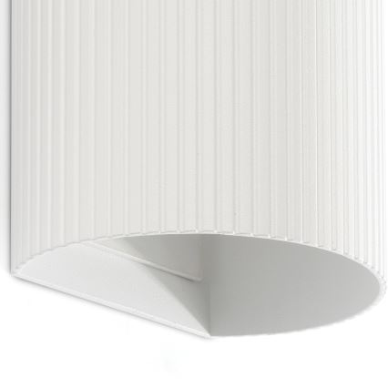 FARO 40542 - Zidno svetlo SOLE 2xGU10/8W/230V belo rebrasto okruglo