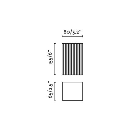 FARO 40566 - Zidna svetiljka SOLE 2xGU10/8W/230V, crna, rebrasta, uglasta