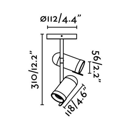 Faro 43534 - Spot svetiljka ORLEANS 2xGU10/8W/230V srebrna/crna
