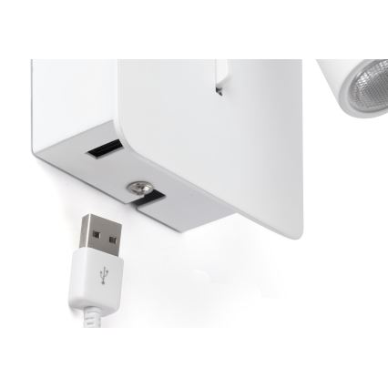 FARO 62117 - LED zidno spot svetlo SUAU LED/3W/230V USB belo