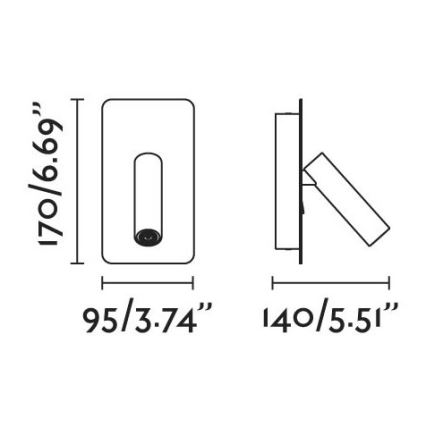FARO 62117 - LED zidno spot svetlo SUAU LED/3W/230V USB belo