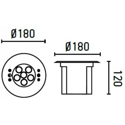 FARO 70456 - LED RGB Spoljašnja ugradna svetiljka EDEL LED/18W/24V IP68