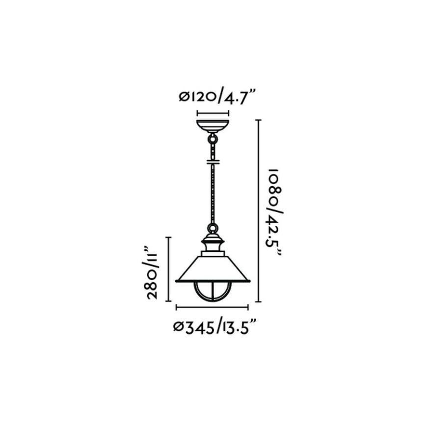 FARO 71139 - Spoljašnje viseće svetlo NAUTICA 1xE27/11W/230V