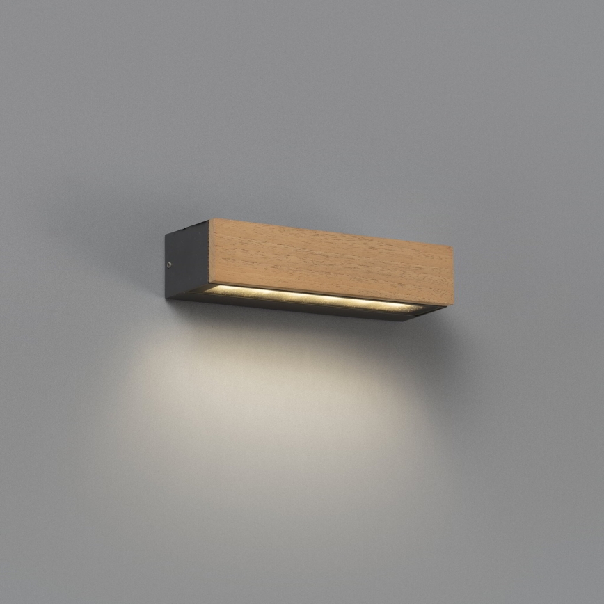 FARO 71898 - LED spoljašnja zidna svetiljka LAKO LED/8W/230V IP65 crna/drvo