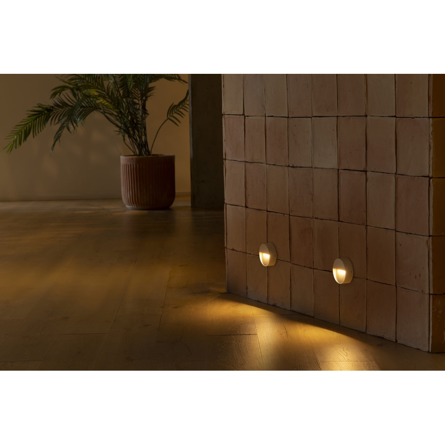 FARO 71961 - LED svetiljka za stepenište DUNE LED/3W/230V 2200/2700/3200/4000K IP65 bela, okrugla