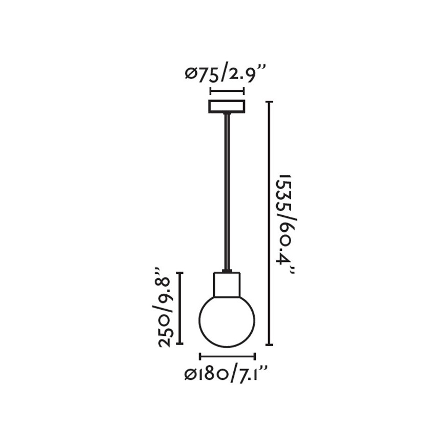 FARO 74427C-01 - Spoljašnji luster na sajli MOON 1xE27/15W/230V IP44
