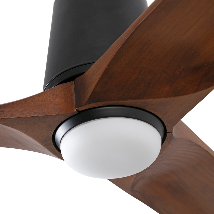 FARO 33839WT-1TW - LED prigušiva plafonski ventilator HEYWOOD TUB L LED/10W/230V 2700/4000/6000K borovina/crna prečnik 132 cm Wi-Fi Tuya + daljinski upravljač