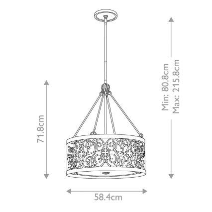 Feiss - Luster na stalku ARABESQUE 4xE27/60W/230V zlatna