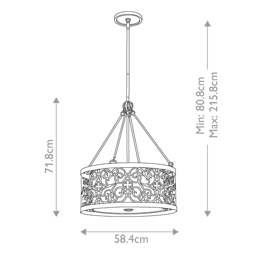 Feiss - Luster na stalku ARABESQUE 4xE27/60W/230V zlatna