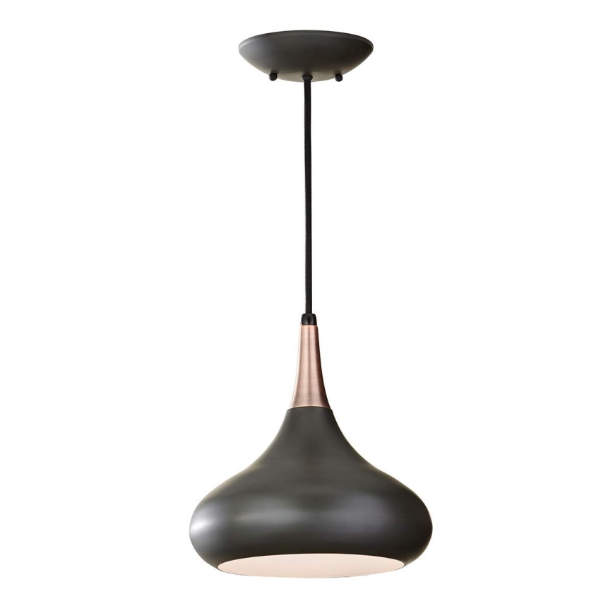 Feiss - Luster na sajli BESO 1xE27/60W/230V prečnik 25,4 cm crna/bakrena