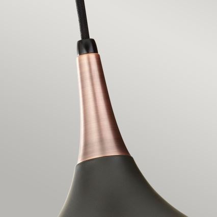 Feiss - Luster na sajli BESO 1xE27/60W/230V prečnik 25,4 cm crna/bakrena