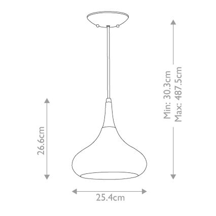 Feiss - Luster na sajli BESO 1xE27/60W/230V prečnik 25,4 cm crna/bakrena
