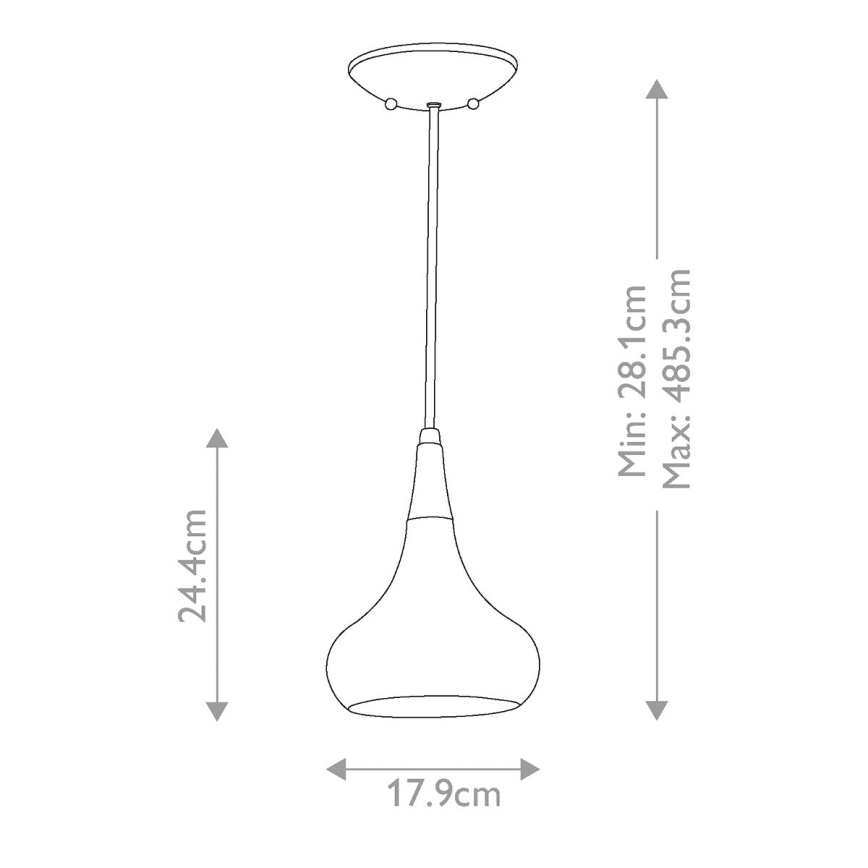Feiss - Luster na sajli BESO 1xE27/60W/230V mat hrom/crna