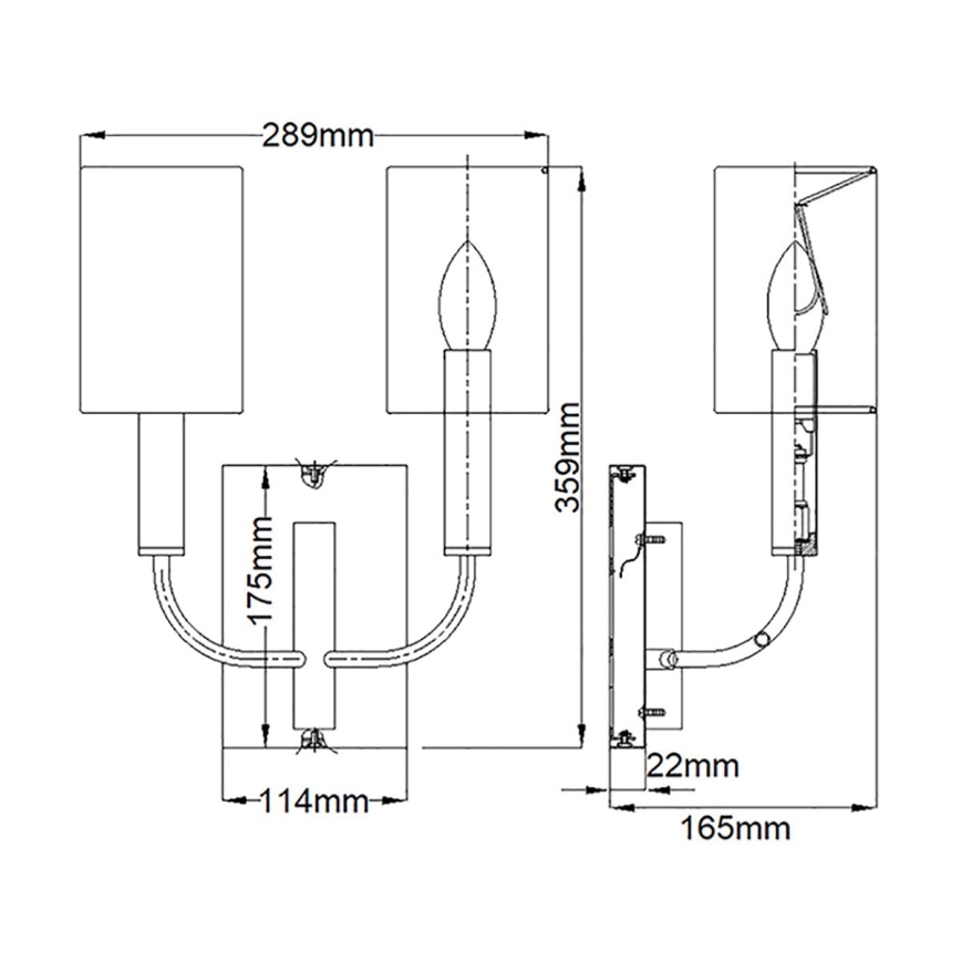 Feiss - Zidna svetiljka BRIANNA 2xE14/60W/230V