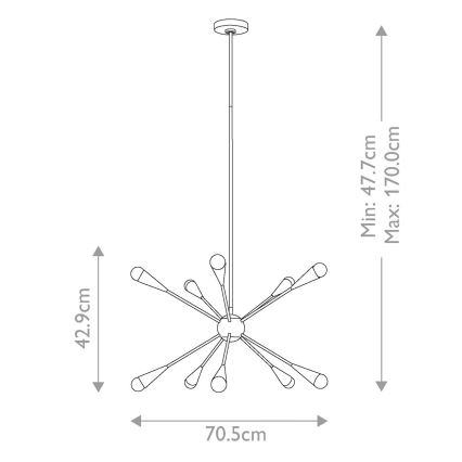 Feiss - LED luster na štapu JAX 10xG9/3W/230V zlatna