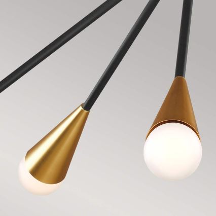 Feiss - LED luster na štapu JAX 10xG9/3W/230V crna/zlatna