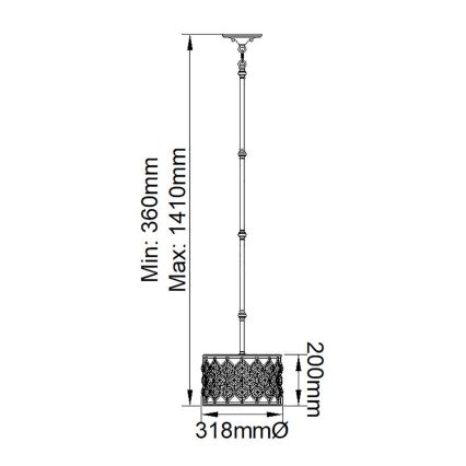 Feiss - Luster na štapu LUCIA 1xE27/60W/230V