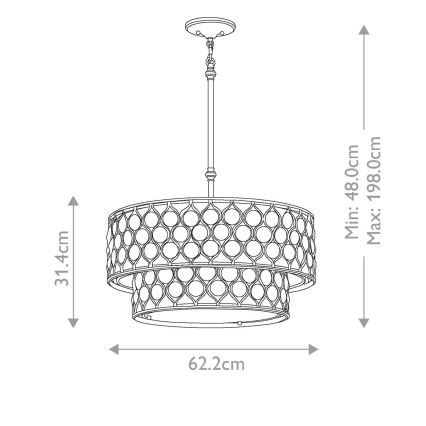 Feiss - Luster na šipci LUCIA 6xE27/60W/230V