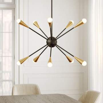 Feiss - LED luster na štapu JAX 10xG9/3W/230V crna/zlatna