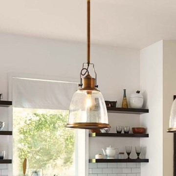 Feiss - Luster na šipci HOBSON 1xE27/60W/230V bronzan