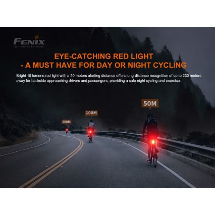 Fenix BC05RV20 - LED punjiva svetiljka za bicikl, USB, IP66, 15 lm, 120 h
