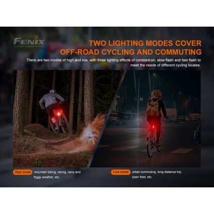 Fenix BC05RV20 - LED punjiva svetiljka za bicikl, USB, IP66, 15 lm, 120 h